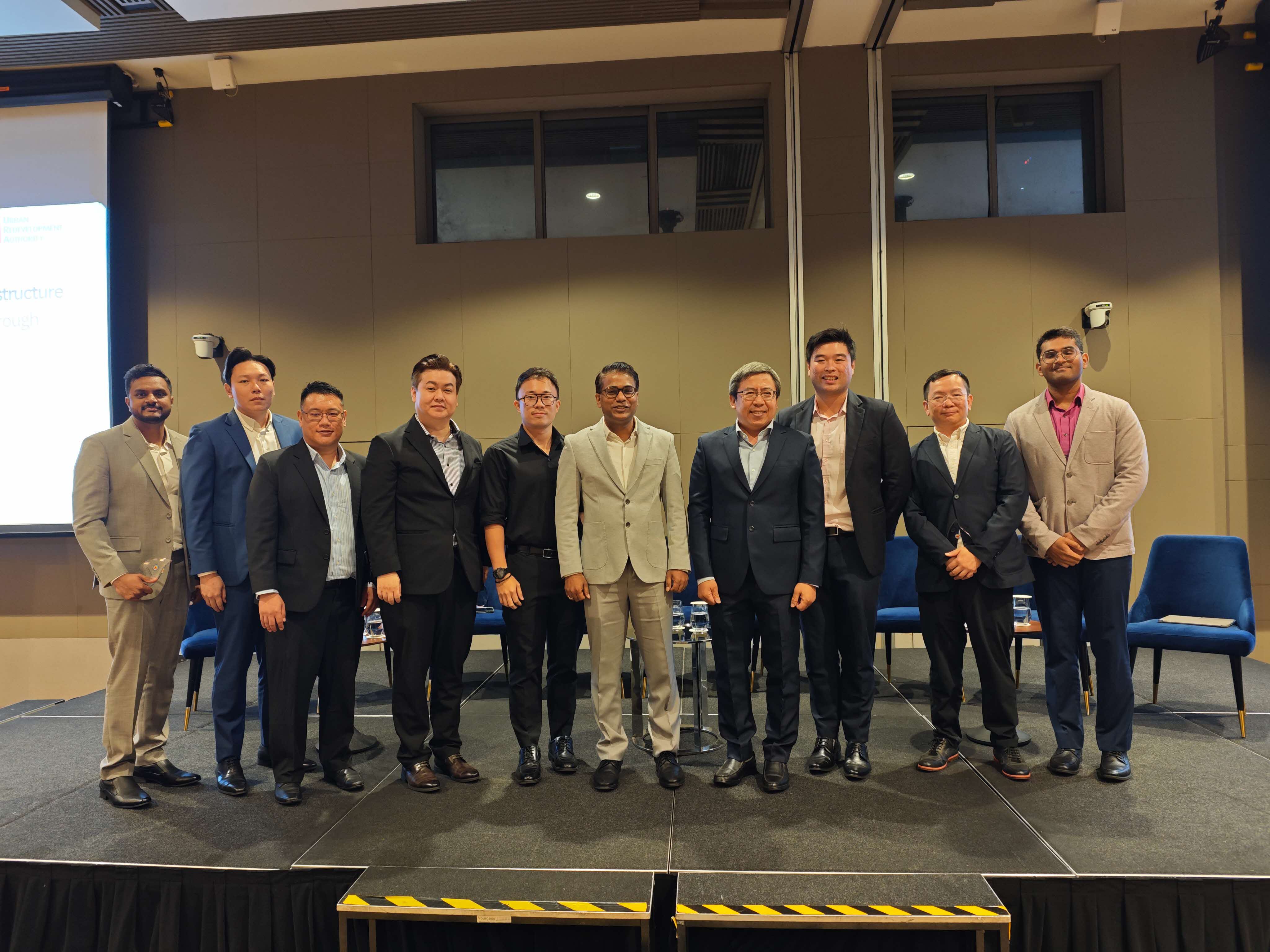 Easepect on stage at the Urban Redevelopment Authority panel discussion on geospatial infrastructure